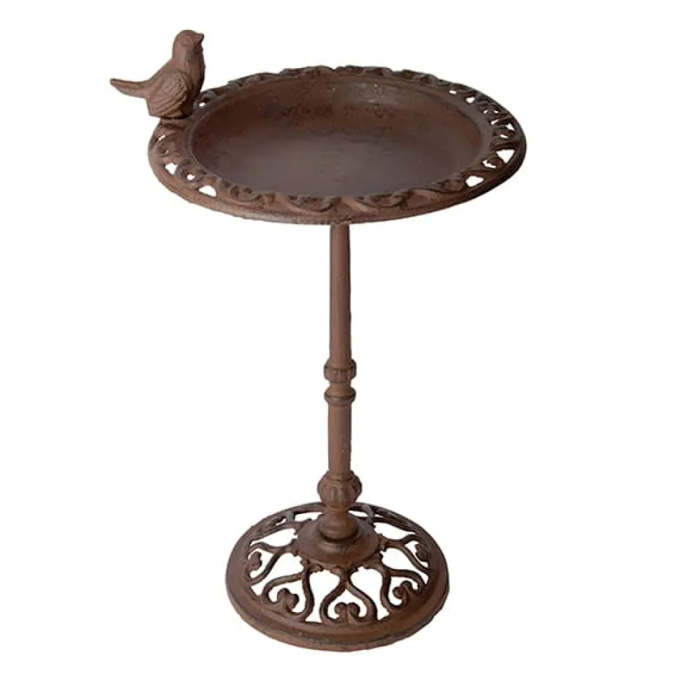 Baño de pájaros iron con pie