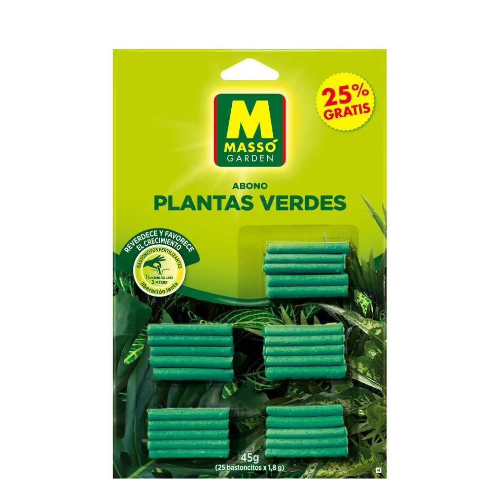 Bastoncitos fertilizantes plantas verdes masso