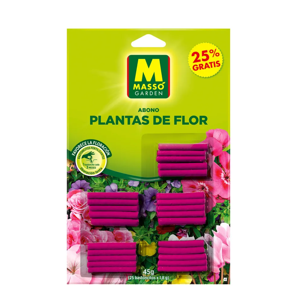 Bastoncitos fertilizantes plantas flor masso