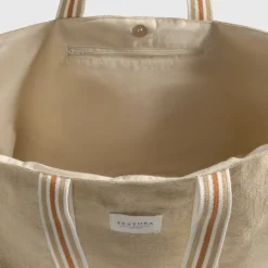 Bolsa de playa de algodón con asas a rayas Rachel