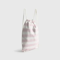 Bolsa mochila de algodón a rayas con sirena bordada Mer