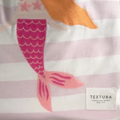 Bolsa mochila de algodón a rayas con sirena bordada Mer
