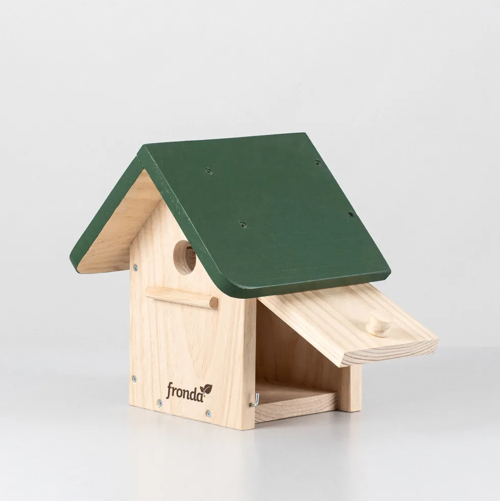 Caja nido para pájaros dos aguas Fronda