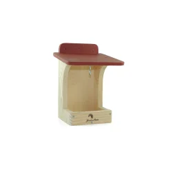 Comedero de pared para pájaros techo rojo