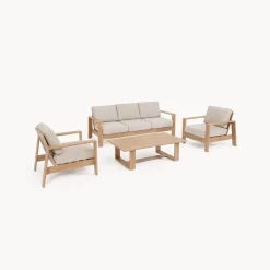 Conjunto de jardín Bizzotto BALTIC de aluminio natural/beige