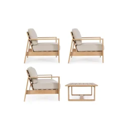 Conjunto de jardín Bizzotto BALTIC de aluminio natural/beige