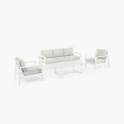 Conjunto de jardín Bizzotto BALTIC de aluminio blanco/gris claro