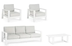 Conjunto de jardín Bizzotto BALTIC de aluminio blanco/gris claro