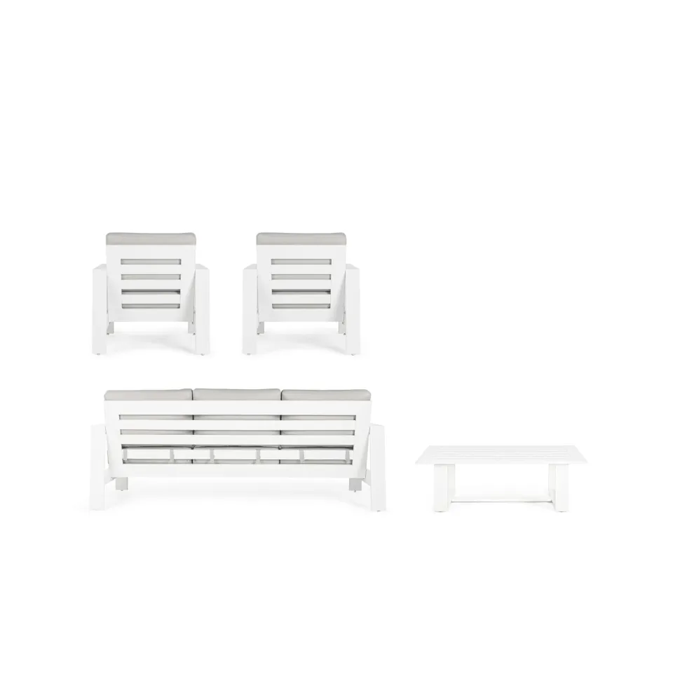 Conjunto de jardín Bizzotto BALTIC de aluminio blanco/gris claro