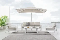 Conjunto de jardín Bizzotto BALTIC de aluminio blanco/gris claro