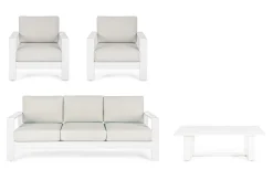 Conjunto de jardín Bizzotto BALTIC de aluminio blanco/gris claro