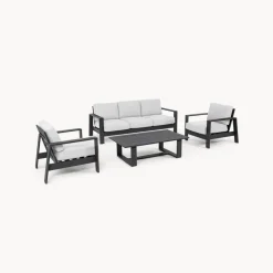 Conjunto de jardín Bizzotto BALTIC de aluminio antracita/gris claro