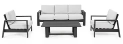 Conjunto de jardín Bizzotto BALTIC de aluminio antracita/gris claro