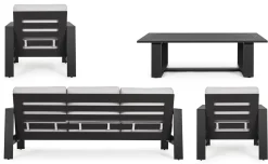 Conjunto de jardín Bizzotto BALTIC de aluminio antracita/gris claro