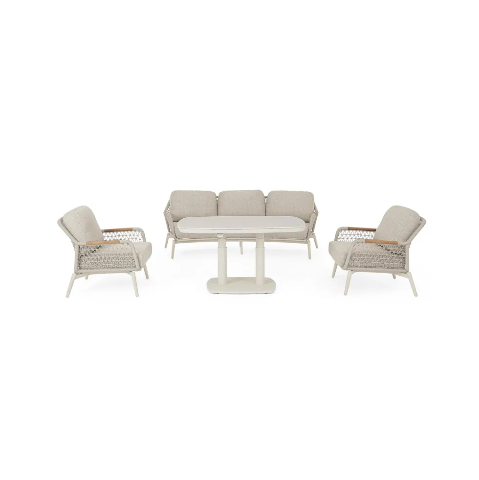 Conjunto de jardín Bizzotto EULERO de teca beige