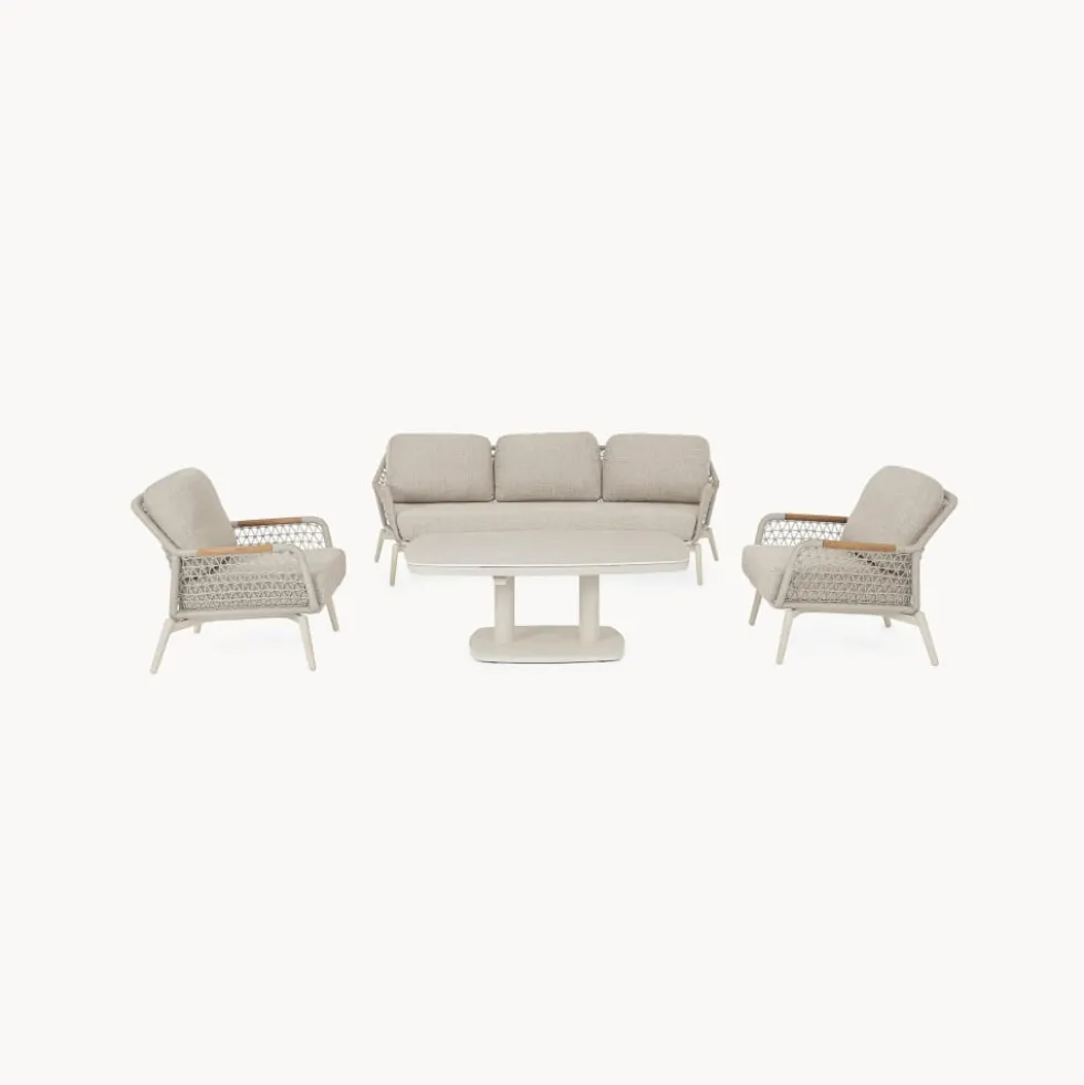 Conjunto de jardín Bizzotto EULERO de teca beige