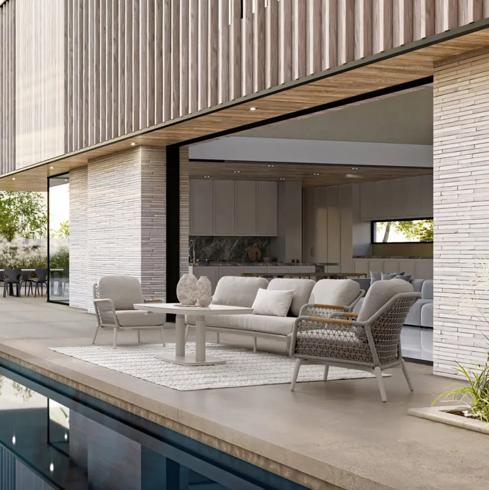 Conjunto de jardín Bizzotto EULERO de teca beige