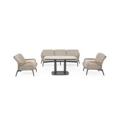 Conjunto de jardín Bizzotto EULERO de teca antracita