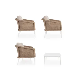 Conjunto de jardín Bizzotto OCEANA 4 piezas natural/beige/blanco