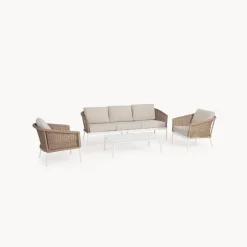 Conjunto de jardín Bizzotto OCEANA 4 piezas natural/beige/blanco