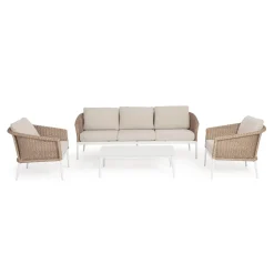 Conjunto de jardín Bizzotto OCEANA 4 piezas natural/beige/blanco