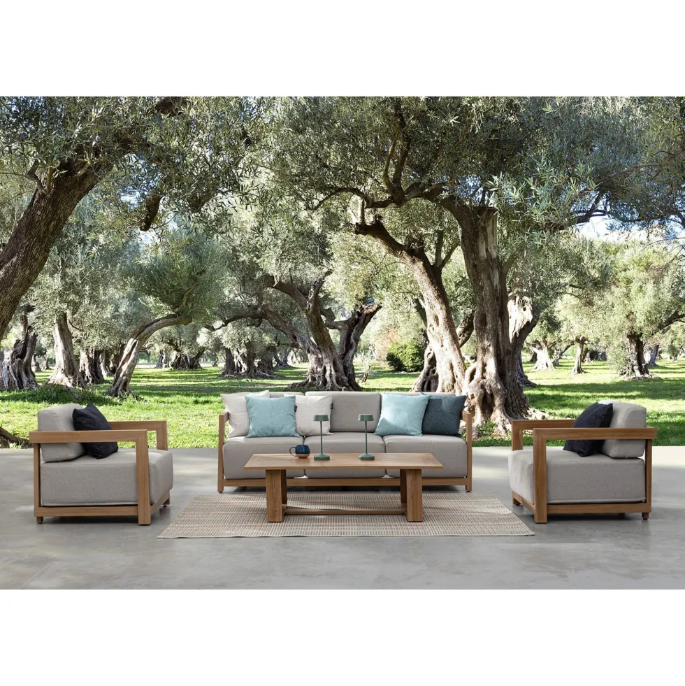 Conjunto de jardín Bizzotto THESEUS 4 piezas madera natural/beige