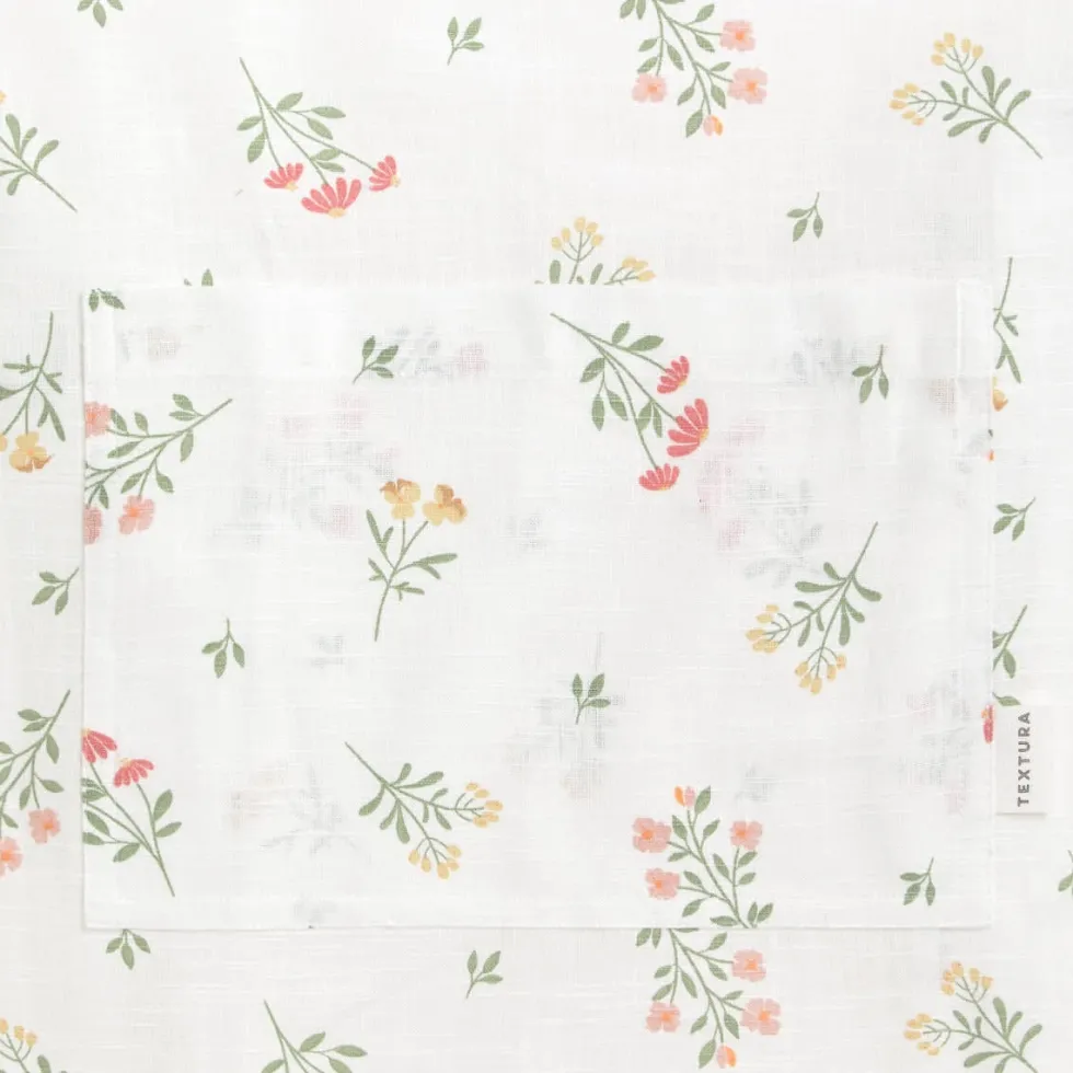 Delantal de algodón con estampado de flores Florgu