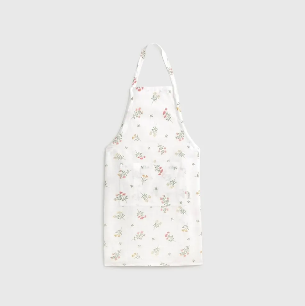 Delantal de algodón con estampado de flores Florgu