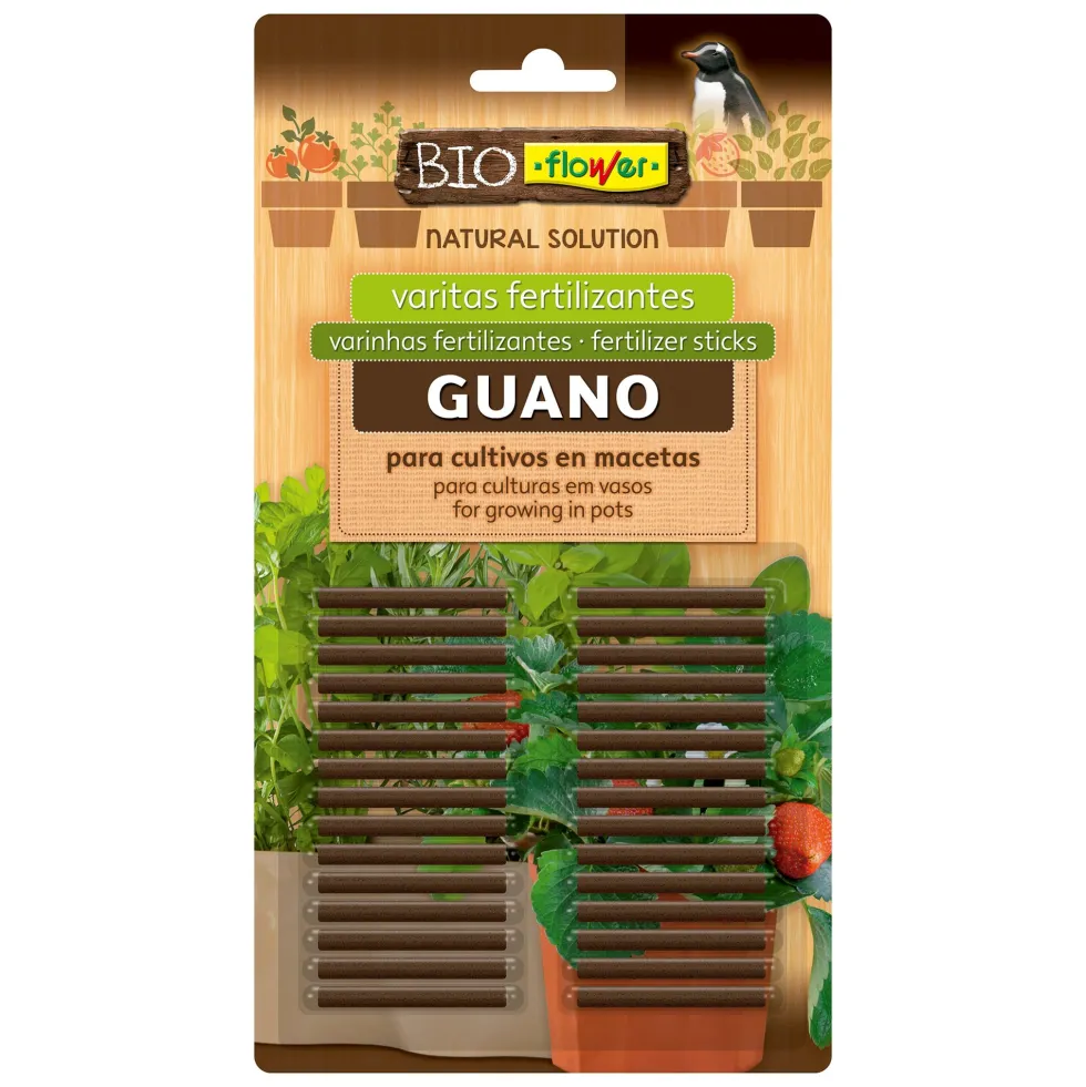 Fertilizante clavos de guano Bioflower 30 uds