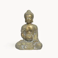 Figura de jardín Buda sentado en dorado