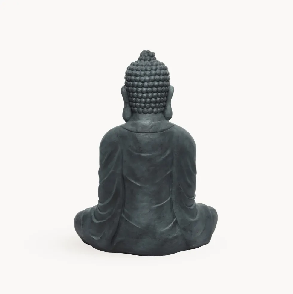 Figura de jardín Buda sentado en antracita
