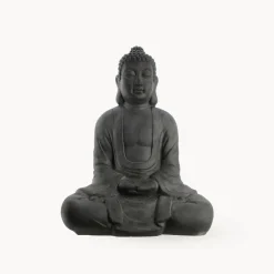 Figura de jardín Buda sentado en antracita