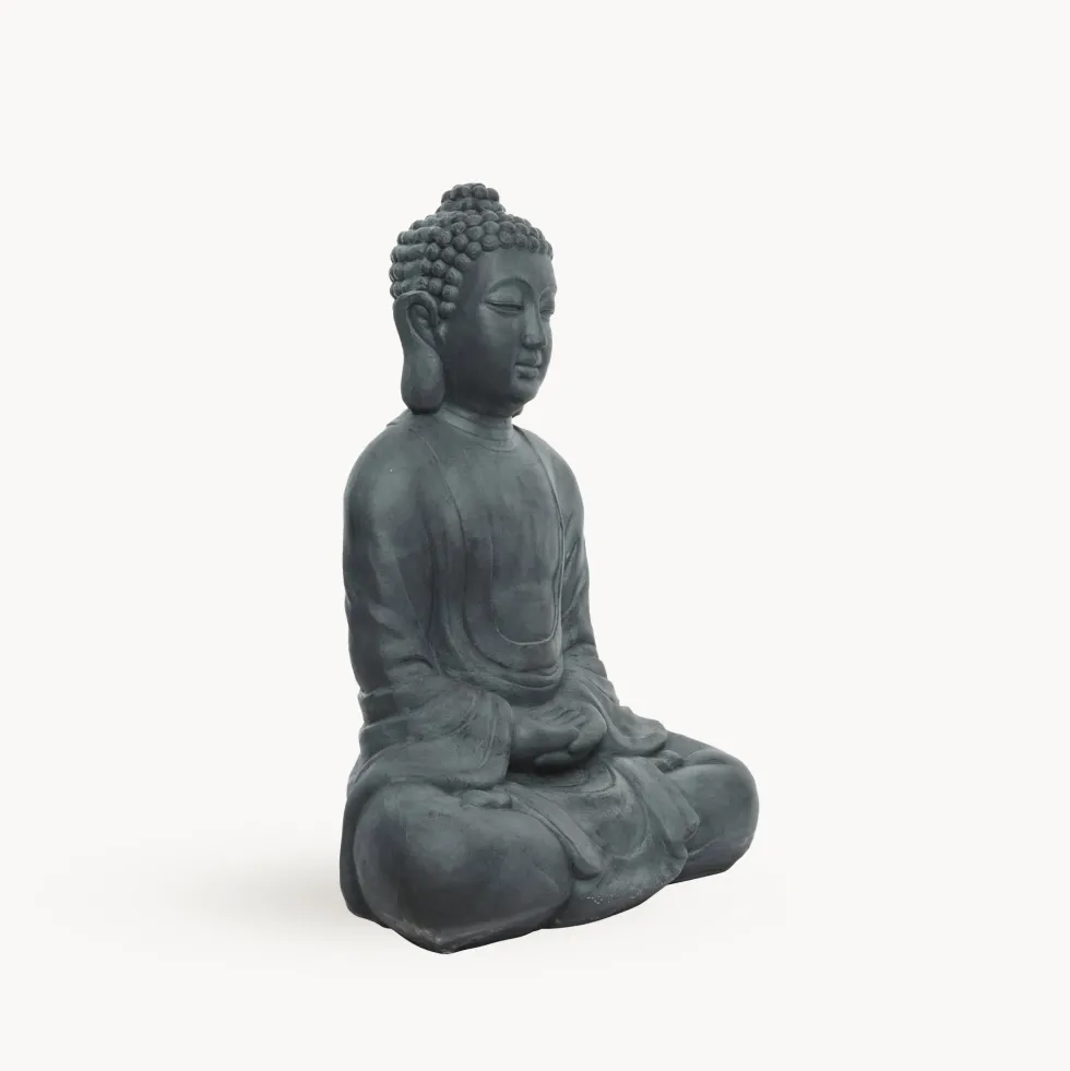 Figura de jardín Buda sentado en antracita