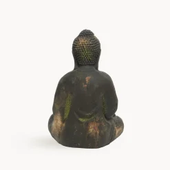 Figura de jardín Buda sentado en marrón con musgo