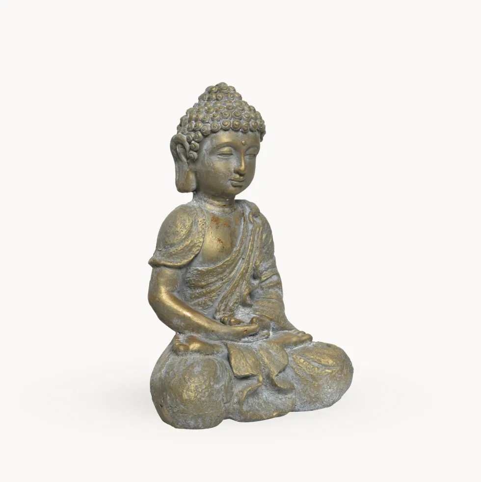 Figura de jardín Buda sentado en dorado