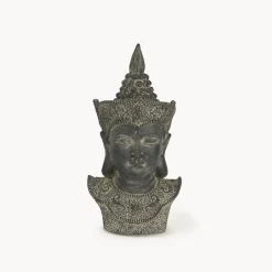 Figura de jardín cabeza de Buda en negro