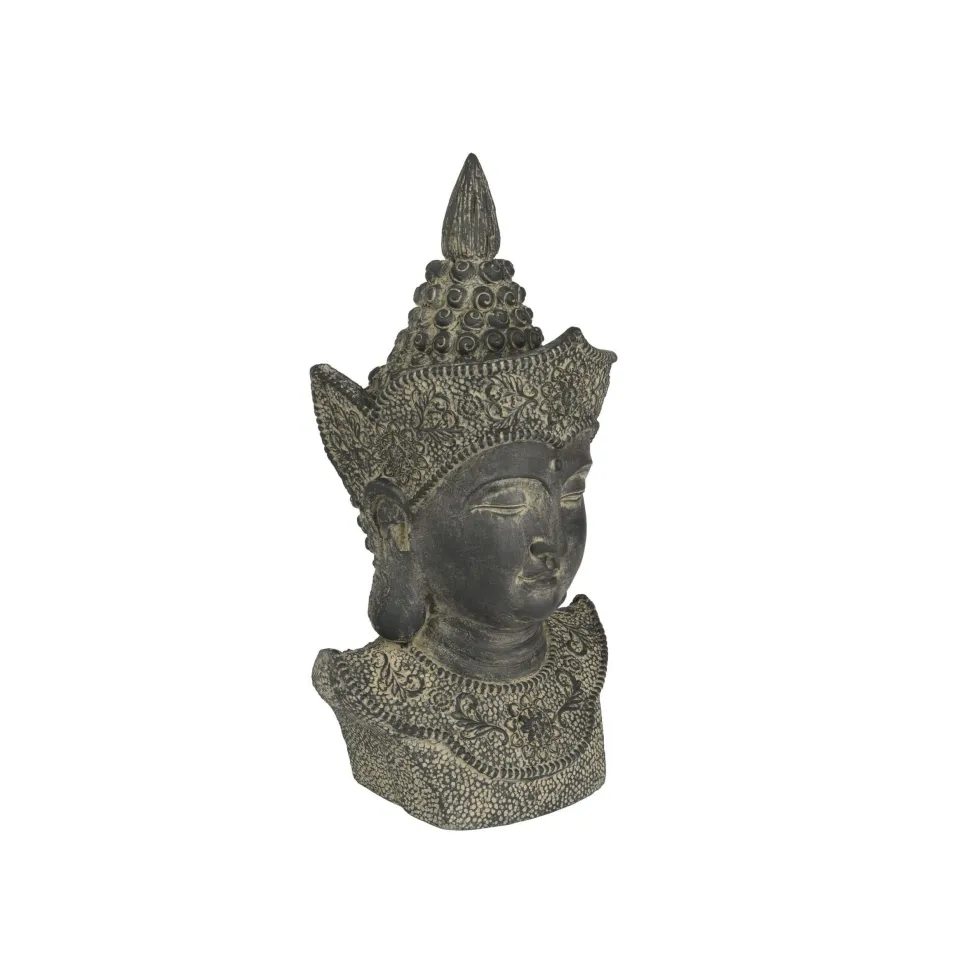Figura de jardín cabeza de Buda en negro