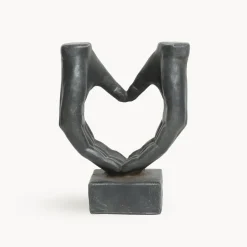 Figura de jardín manos en forma de corazón en antracita