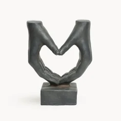 Figura de jardín manos en forma de corazón en antracita