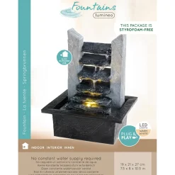 Fuente de jardín de escalera con luz LED