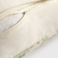 Funda de cojín de algodón con bordado de rayas Folinart