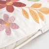 Funda de cojín de algodón con flores bordadas Foliona