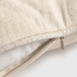 Funda de cojín de algodón y lino con flores bordadas Fridasy