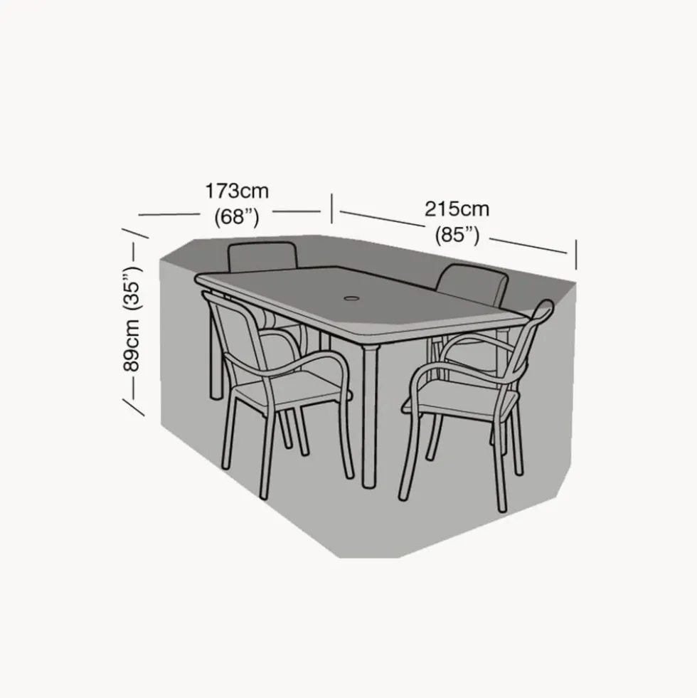 Funda Protectora para Conjunto de Mesa Rectangular y 4 Sillas de Jardín 173x215x89 cm