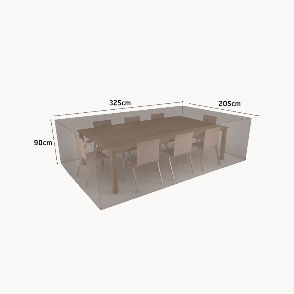 Funda Protectora para Conjunto de Mesa Rectangular y 8 Sillas 325x205x90 cm