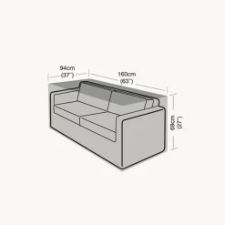 Funda Protectora para Sofá Grande de 2 plazas 94x160x69 cm
