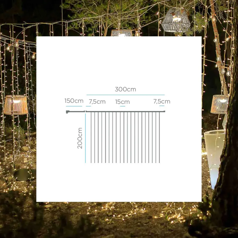 Guirnalda Cortina de Luces para Exterior Luceo New Garden