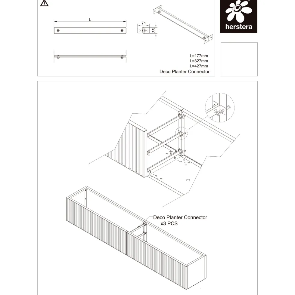 Herstera Deco Planter - In-line Conector