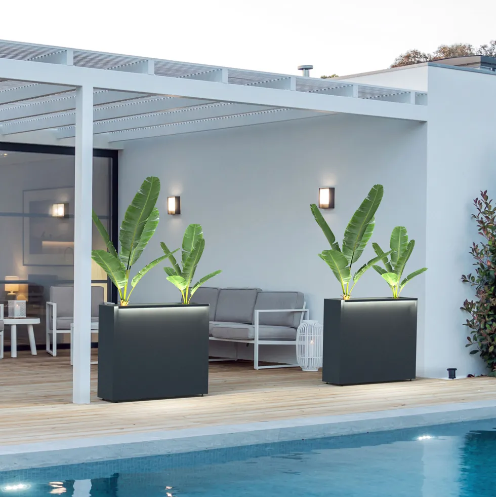Herstera Metal Planter - Jardinera DIVIDER antracita