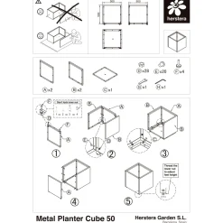 Herstera Metal Planter - Jardinera CUBE antracita